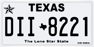 TX license plate DII8221