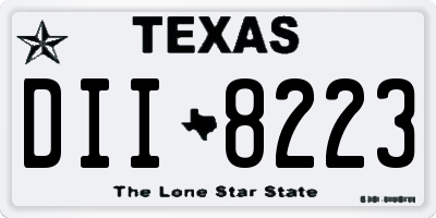 TX license plate DII8223