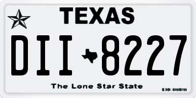 TX license plate DII8227