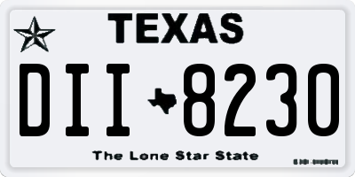 TX license plate DII8230