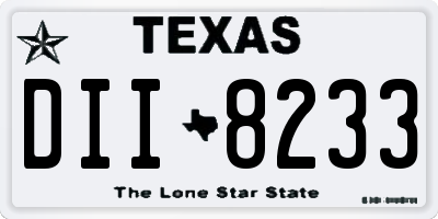 TX license plate DII8233