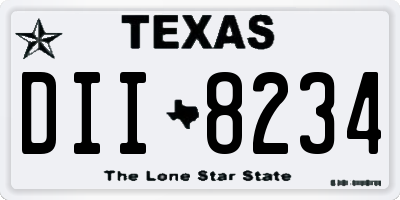 TX license plate DII8234