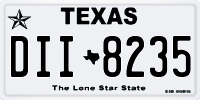 TX license plate DII8235