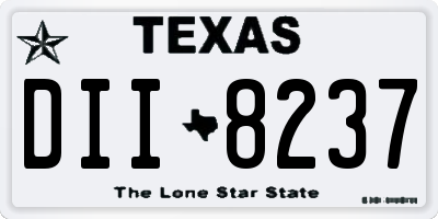 TX license plate DII8237