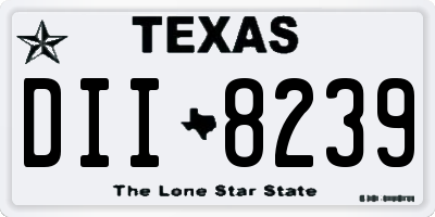 TX license plate DII8239