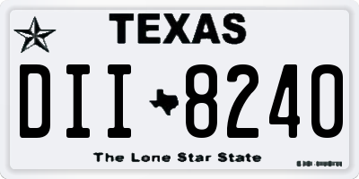 TX license plate DII8240