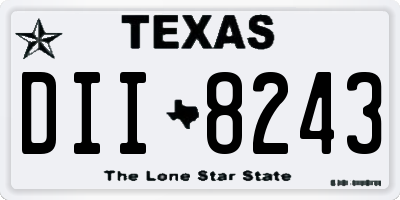 TX license plate DII8243
