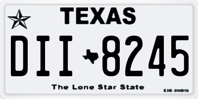 TX license plate DII8245