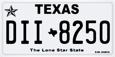 TX license plate DII8250