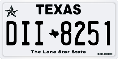 TX license plate DII8251