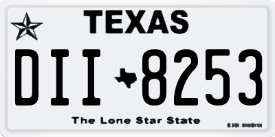 TX license plate DII8253