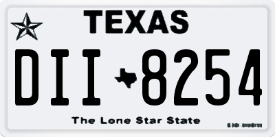 TX license plate DII8254