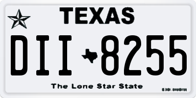 TX license plate DII8255