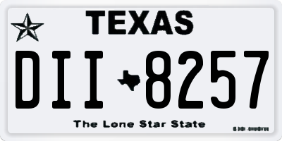 TX license plate DII8257