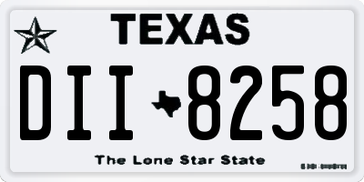 TX license plate DII8258