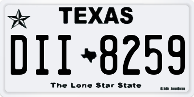 TX license plate DII8259
