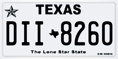 TX license plate DII8260