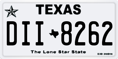 TX license plate DII8262