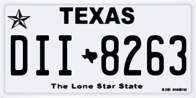 TX license plate DII8263