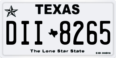 TX license plate DII8265