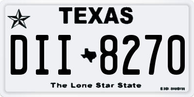 TX license plate DII8270