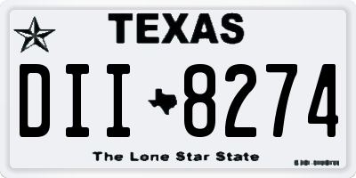 TX license plate DII8274
