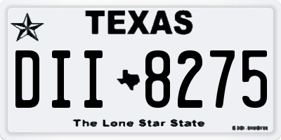 TX license plate DII8275