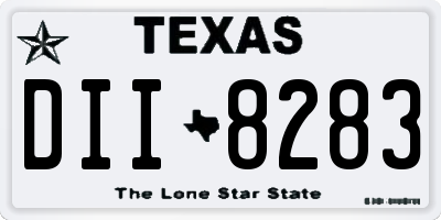TX license plate DII8283