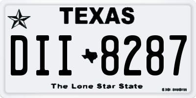 TX license plate DII8287