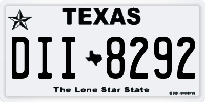 TX license plate DII8292