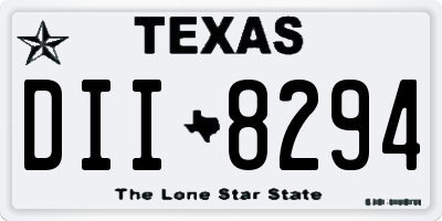 TX license plate DII8294