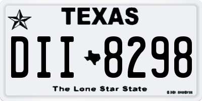TX license plate DII8298