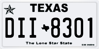 TX license plate DII8301