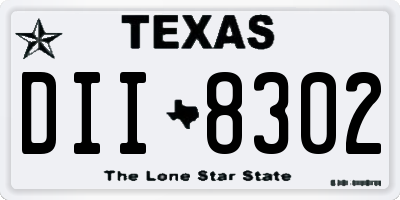 TX license plate DII8302