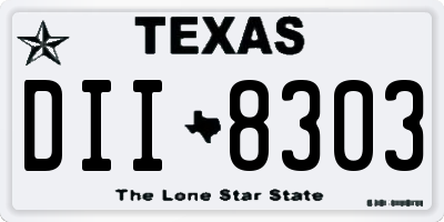 TX license plate DII8303