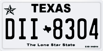 TX license plate DII8304