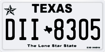 TX license plate DII8305