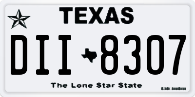 TX license plate DII8307