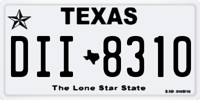 TX license plate DII8310