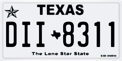 TX license plate DII8311