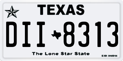 TX license plate DII8313