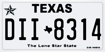 TX license plate DII8314