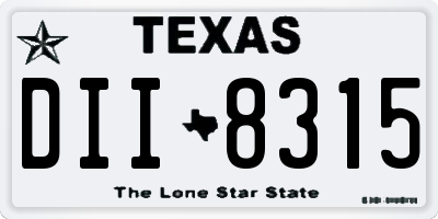 TX license plate DII8315