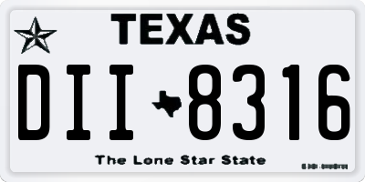 TX license plate DII8316