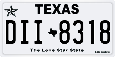 TX license plate DII8318