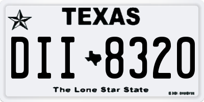 TX license plate DII8320