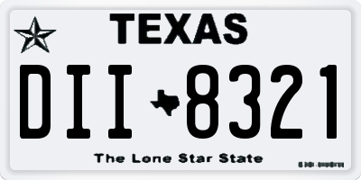 TX license plate DII8321