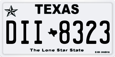TX license plate DII8323