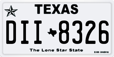 TX license plate DII8326
