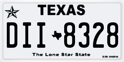 TX license plate DII8328